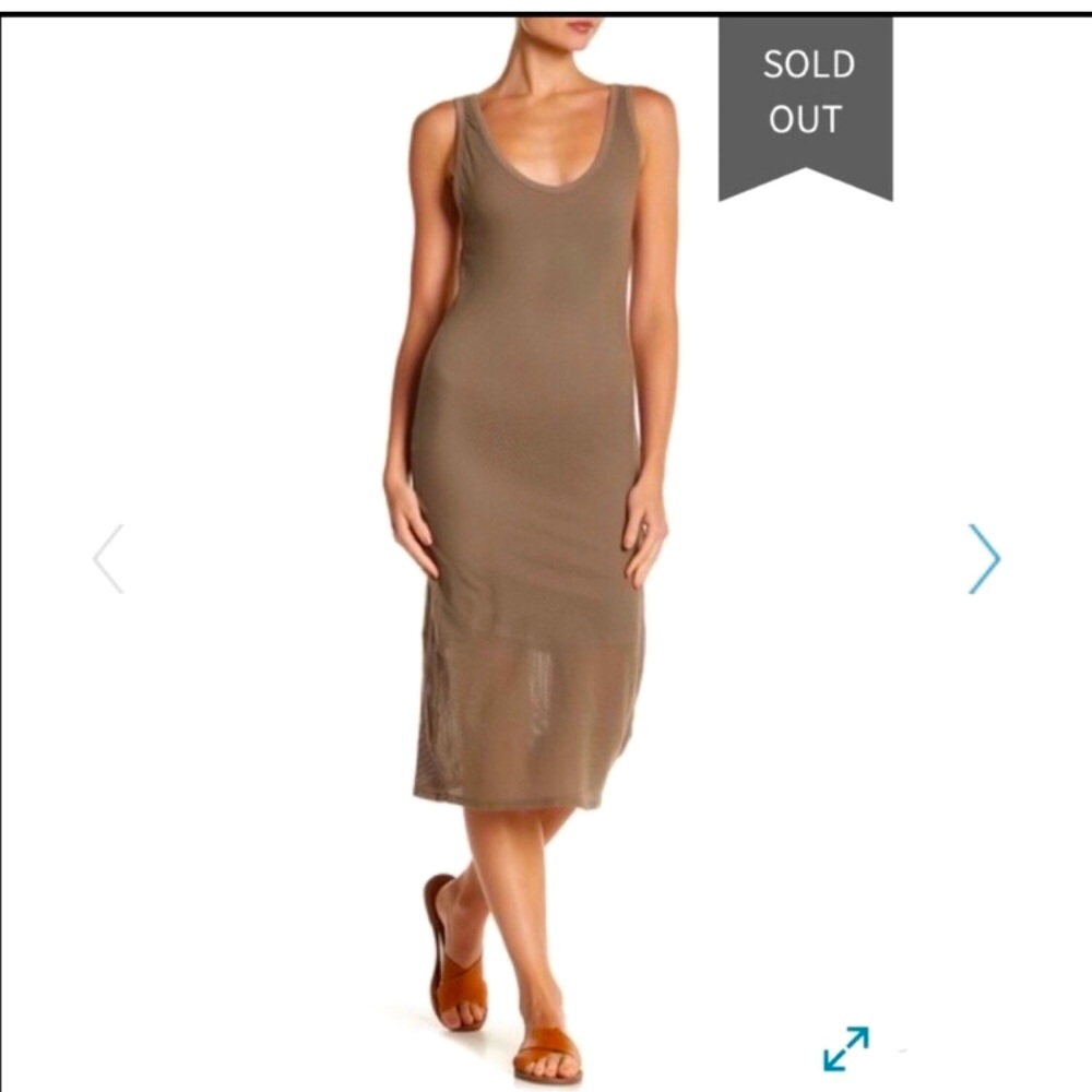 Michael Stars Tan Mesh Tank Dress Size Small